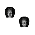 thumbnail image 2 of Ghost Face Headrest Covers for Cars, Funny Scary Printing Auto Seat Headrest Protector, Washable Breathable Polyester Fabric, 1/2/4 Packs, 2 of 5