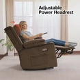 thumbnail image 6 of MCombo Lay Flat Triple Motor Power Lift Recliner Chair for Elderly, Adjustable Headrest, Fabric(Brown), 6 of 9