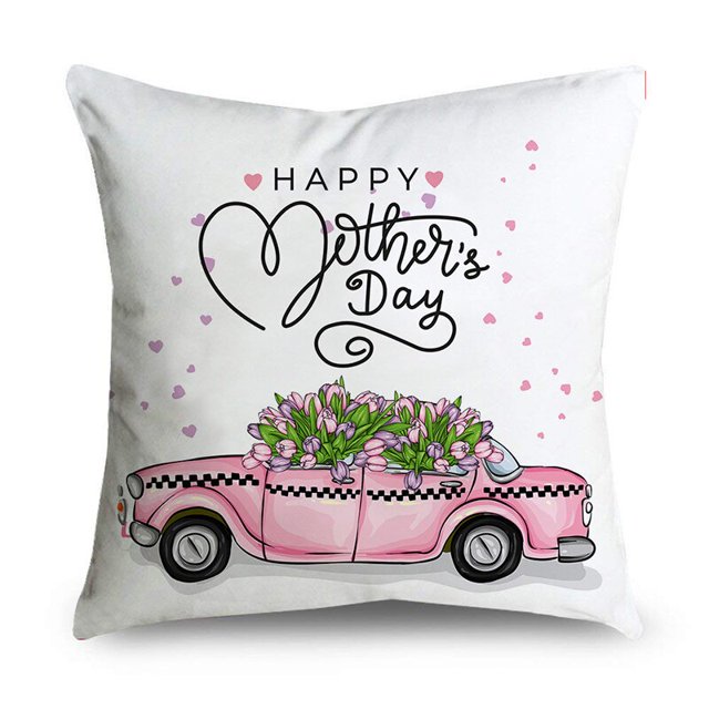 NIGHTWISH Simple Style Mother's Day Pillowcase Gifts Love Letters Design Cushion Cover 40/45/50cm50CMx50CM(19.68inch) Gao Jinjia LED
