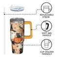 thumbnail image 3 of 30 Oz Halloween Tumbler with Handle and Straw, Skeleton Witch Ghost Cat Travel Cup, Halloween Party Gifts for Women Adults Teenagers, 3 of 5