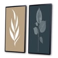 thumbnail image 3 of Designart "Singular Botany Solitary Leaf on Neutral Canvas" Flowers Framed Wall Art Set Of 2 - Traditional Beige Framed Canvas Set For Living Room Decor, 3 of 6