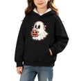 thumbnail image 2 of Unisex Boys Girls Fashion Print Hoodies Long Sleeves Hooded Pullover Sweatshirt Fall Winter Halloween Top Clothes Black 7-8 Years, 2 of 7