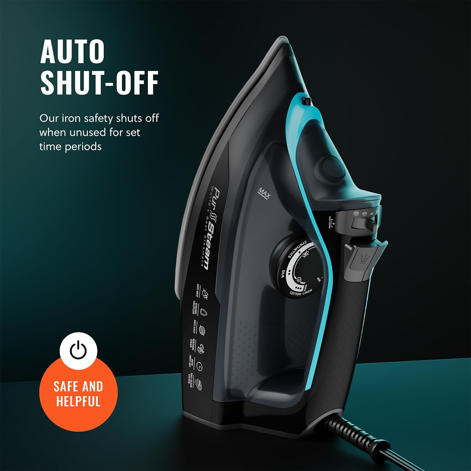 SteamBurst+ 1750W Steam Iron with Ceramic Soleplate for All Fabrics