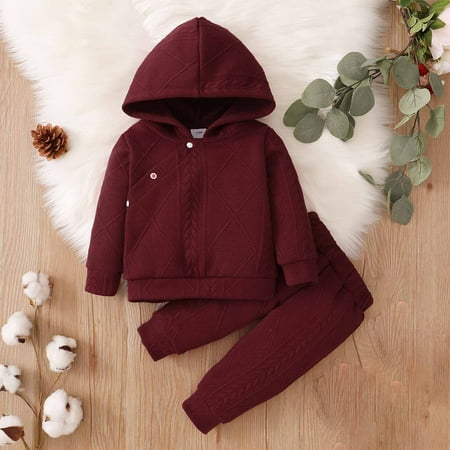 

uublik Toddler Boys Girls Sweatshirt Suit Long Sleeve Hoodie Top Trousers Two Piece Set