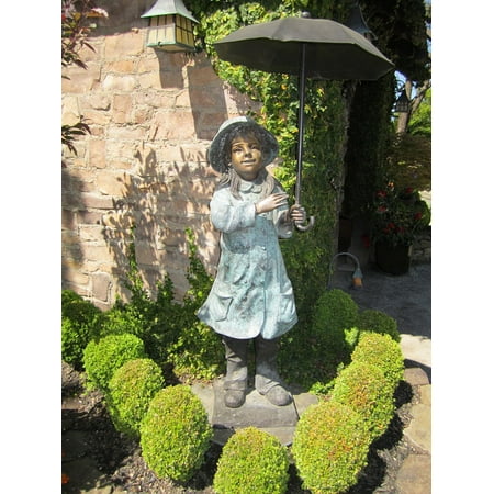 - LAMINATED POSTER Garden Statue Bronze Garden Umbrella Spring Statue Poster Print 24 x 36