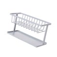 thumbnail image 6 of Pretyzoom Grey Kitchen Storage Rack Sink Drain Rack Double Layer Plastic Shelf for Sponge and Soap Organizer, 6 of 8