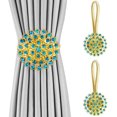 thumbnail image 1 of Crystal Curtain Tiebacks, 2 Pack Star Style Curtain Holdbacks Diamond Clips with Stretchy Wire Rope for Home Office Decoration, 1 of 7
