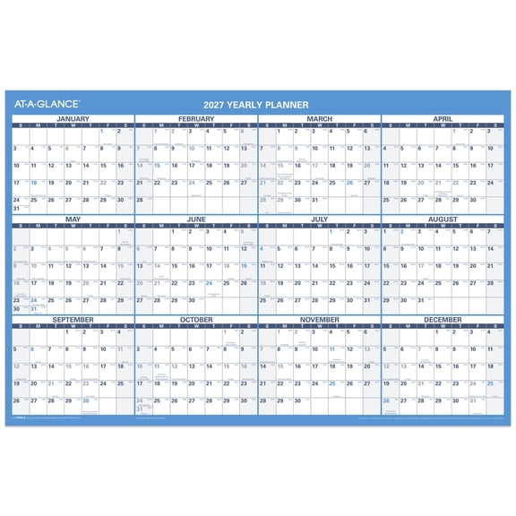 AT-A-GLANCE 2027 Horizontal Reversible Erasable Yearly Wall Calendar Large 36 x