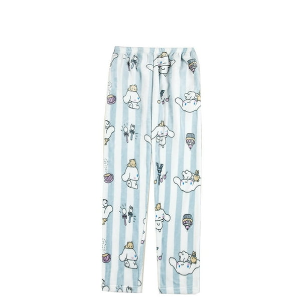 Pantalones de pijama Sanrio Hello Kitty Pajamas Pants for Womens Cute Hello Kitty Pajama Pants Pajamas Pants Flannel Pants Cartoon Casual Home Pants Autumn And Winter
