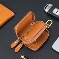 thumbnail image 5 of QIQUWOHUL Leather Car Key Holder Case Wallet Zip Bag Key Ring Double Layer Key Organiser Key Ring Cover Zip Key Case Bag Leather Key Holder, 5 of 5