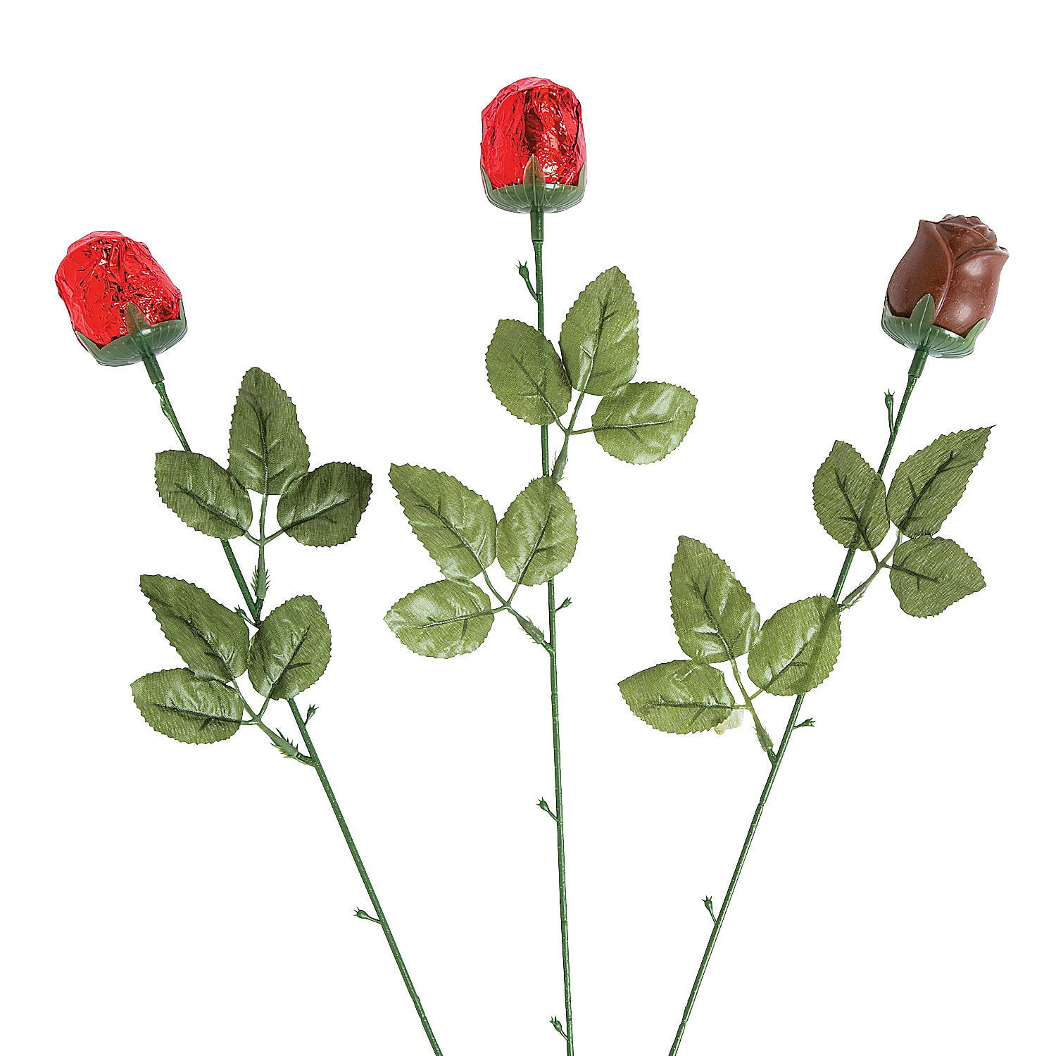Red FoilWrapped Chocolate Candy Roses,12, Mother's Day, Valentine's