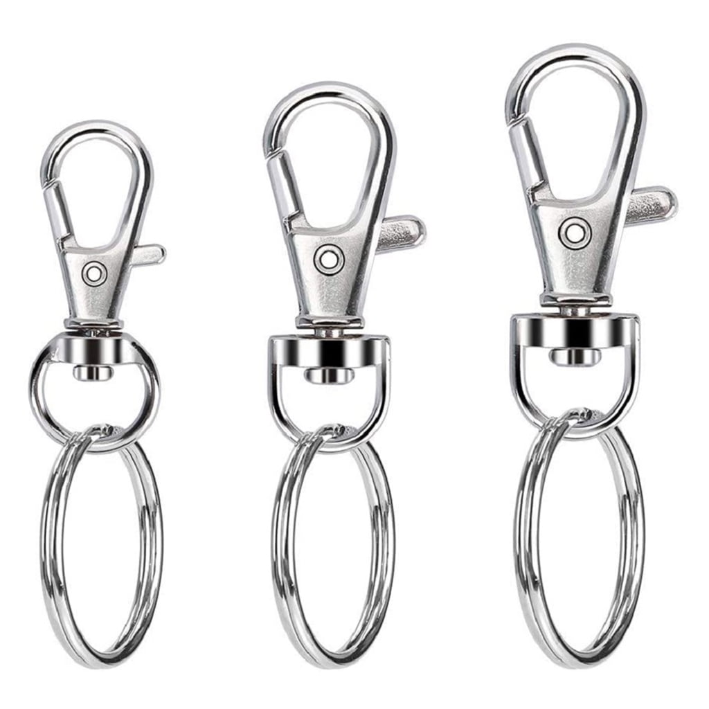 100 Pcs Swivel Snap Hooks with for Key Rings Lobster Claw Clasps S/for M/L  Assorted Sizes for DIY Crafts Keychain Clip L