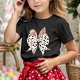 thumbnail image 2 of MIXUE Toddler Girls Tops & T-Shirts Easter Bunny Print Round Neck Short Sleeves Casual Tops Pullover Tshirts Outwear,Black,12-13 Years, 2 of 4