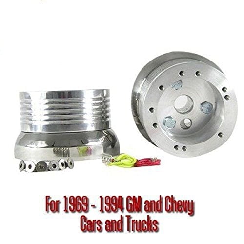 New World Motoring 5 & 6 Hole Billet Steering Wheel Adapter fits 1974 to 1994 GMC Trucks All Models