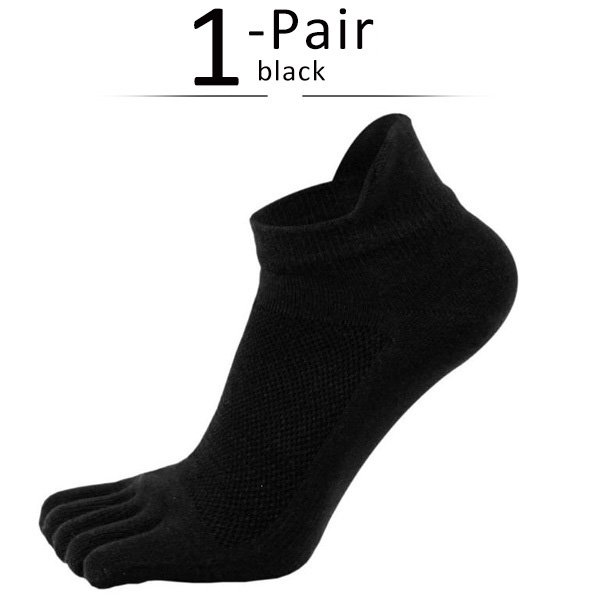 Calcetines tobilleros de cinco dedos de algodón puro liso para hombre, desodorante de malla transpirable, suave, elástico, duradero, No Show Toe, calcetines náuticos deportivos