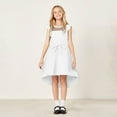 thumbnail image 5 of Favoffer Summer Girl's Ruffle Sleeve Mesh A-Line Dress - Belted Casual Party Dress with Pockets for Daily, Vacation, Big Kids 5-14Y, 5 of 7