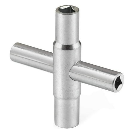 LITTLE HOME 4-Way Sillcock Key Wrench Utility Set for Hose Bib Spigot Valve, Steel Water Shut Off Key, Compatible with 1/4", 9/32", 5/16", 11/32" Stems, 2-Pack Silver