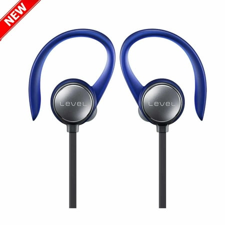 Blue Wireless Ear Buds - New Level Active EO-BG930 Wireless Bluetooth Fitness Earbuds with behind the neck Cable- Blue by Samsung - US Version