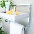 thumbnail image 6 of Danya B. Bathroom Wall Mounted Chrome Towel Rack with Removable White Tray Shelf, 6 of 7