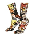 thumbnail image 5 of Goofa Cats & Dogs Group for 16in Socks, Funny Novelty Crazy Design Cotton Socks Sports Socks Knee High Socks For Men, Women,1Pairs - Gift For Working Friends, 5 of 7