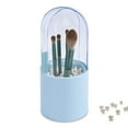 thumbnail image 1 of Makeup Brush Holder Covered Makeup Brushes Case Large Capacity Brushes Organizer Cosmetics Brushes Storage Box with Lid Brushes Display Case Sliding Dustproof Cover with Free White Pearl, 1 of 7
