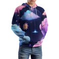 thumbnail image 5 of Dreamy Cosmic Cloudscape Men's Women Vintage 3D Hooded Sweatshirt - All-Season Loose Fit Streetwear, 5 of 6