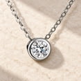 thumbnail image 5 of Women's Round-Cut Solitaire Pendant Necklace, White Copper Silver-Tone Chain, Fashion Commuter Necklace for Women, 5 of 6