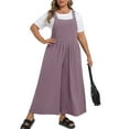 thumbnail image 2 of Cueply Womens Plus Size Overalls Jumpsuits Causal Sleeveless Adjustable Straps Wide Leg Long Pants with Pockets, 2 of 9