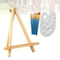 thumbnail image 2 of 1 Set 13pcs Small Tabletop Wood Display Artist A-Frame Easel Photo Frame Bracket Photo Painting Triangle Easel with Paint Brush and, 2 of 8