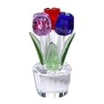 thumbnail image 1 of Figura de tulipán de cristal sintético coleccionable, adorno de flor de tulipán transparente, ramo de flores de cristal, regalo para cumpleaños, mujeres, novias y esposas., 1 of 8