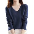 thumbnail image 2 of IMENGL Wool core spun yarn knit sweater, Blue XL, Size M-2XL, 2 of 5