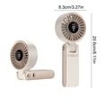 thumbnail image 4 of YYV Foldable Digital Display Handheld Fan USB Rechargeable Mini Neck-Hanging Portable Fan with LED Screen Adjustable Speeds Quiet Turbo Cooling for Travel Office Outdoor Use, 4 of 7
