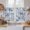 Blue, variant on Brown White Floral Tier Curtains 54 Inch Length, Spring Botanical Leaves Farmhouse Cafe Short Curtains for Bathroom Over Sink, Small Kitchen Curtain Light Filtering Tiered Drapes 2 Panels 27.5"Wx54"L