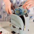 thumbnail image 5 of PU Leather Zipper Card Case Credit Card Holder Small Wallets Blue Crab and Shells, 5 of 7