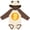 Natural & Brown w Ears, variant on Inktastic Cute Duck Baby Clothes Gift Boys or Girls Long Sleeve Baby Bodysuit