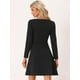 thumbnail image 4 of Vestido Acampanado Elegante De Cintura Alta Con Cuentas Y Cuello Redondo Para Mujer Negro M, 4 of 6