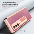 thumbnail image 4 of ELEHOLD for Samsung Galaxy Z Fold 3 Rugged Case, Hard PC＋Soft TPU Screen Protector Invisible Kickstand Hidden Bracket Anti-Scratch Shookproof Folding Case for ZFold 3 2021 7.6 inch, Pink, 4 of 6