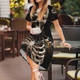 thumbnail image 3 of Disketp Cyber Skeleton With Tattoos para Vestido de Manga Corta para Mujeres, Vestidos de Verano para Mujeres, Casual y Holgado para la Playa, 3 of 6