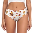 thumbnail image 1 of Fotbe Autumn Maple Leaf with Hedgehog Calzones Estampados para Mujer – Ropa Interior de Algodón, Cómoda, Suave y Elástica-Small, 1 of 6