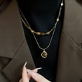 thumbnail image 6 of AOOOWER Vintage Charm Necklace With Tigers Eye Stone and Double Layer Chain Accessory, 6 of 9