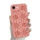 thumbnail image 1 of Funda de teléfono MZELQ para iPhone 16E de silicona con estampado floral negro, 1 of 6