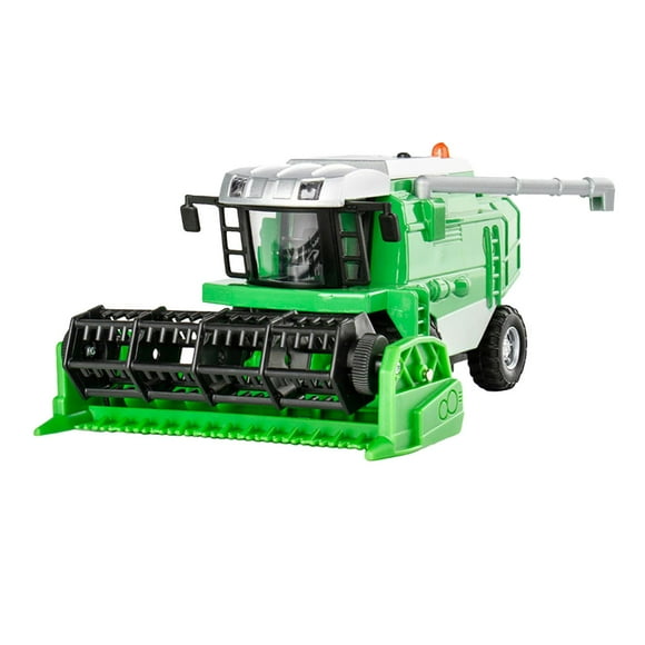 HILABEE Combine Harvester Simulation with Frontloader Farm Toy with Light Small Farm Car Green
