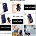 thumbnail image 6 of for iPhone 17 Case, Cute 3D Astronaut Stand with [2 Screen Protector] [Camera Protection] Kickstand Shockproof Bling Silicone Soft Phone Back Cover for Apple iPhone 17 Case, Royal Blue, 6 of 12