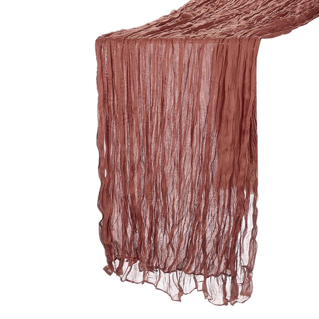 Unique Bargains 13Ft Cheesecloth Table Runner 35 x 157 Inch Rustic Gauze Tablecloth, Terracotta