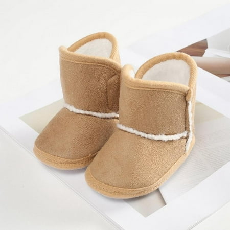 

Baozhu Winter Baby Shoes Booties Solid Warm Plus Velvet Anti-slip First Walkers Infant Crib Shoes Cotton Snow Boots