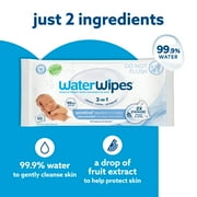 WaterWipes Sensitive Newborn & Baby Wipes, 3-In-1 Cleans, Cares, Protects, 99.9% Water, Unscented & Hypoallergenic, 12 Packs (720 Wipes)