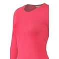 thumbnail image 4 of Bozzolo Women's RT1200 Basic Round Neck Long Sleeve T Shirt Top Coral L, 4 of 4