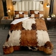 Cowhide Bedding Sets Patchwork Cow Print Comforter Farm Animal