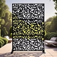 thumbnail image 3 of 72" Outdoor Metal Privacy Screen with Stand, Freestanding Rustproof Garden Fence Panel for Patio & Balcony, 3 of 9