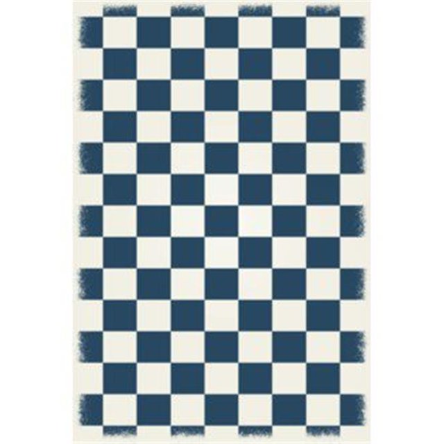Aspen Brands RUG7B46 4 x 6 ft. English Checker Design Rug - Blue & White
